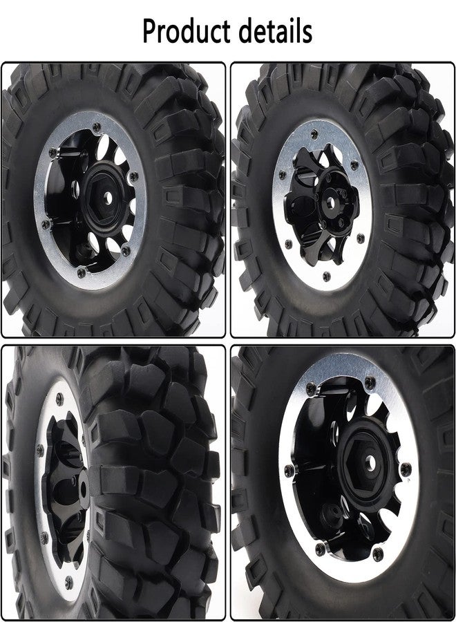 Rchobbytop 4-Pack 1.9 Inch OD 108mm Tires and 12mm Drive Hex Wheel Rims for 1/10 RC Rock Crawler Short Course Truck Traxxas Slash 4x4 VXL VKAR Redcat SCX10 CC01 RC4WD D90 - Image 3